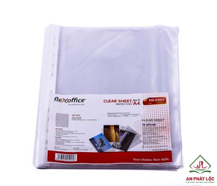 Bìa lỗ không viền A4 Flexoffice FO - CS02